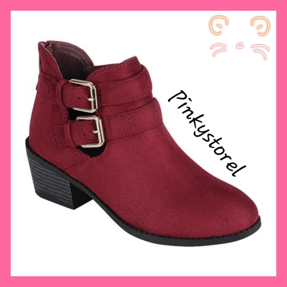 🥀Red Double-Buckle
Boots 🥀